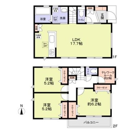 羽田２丁目戸建６号棟の物件間取画像